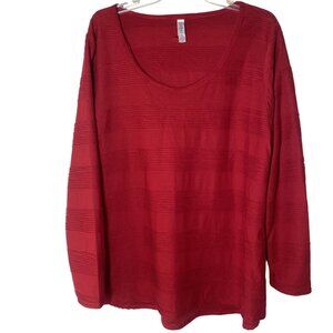 LuLaRoe Simply Comfortable Top Womens 3XL Red Long Sleeve Pullover‎ Sweater